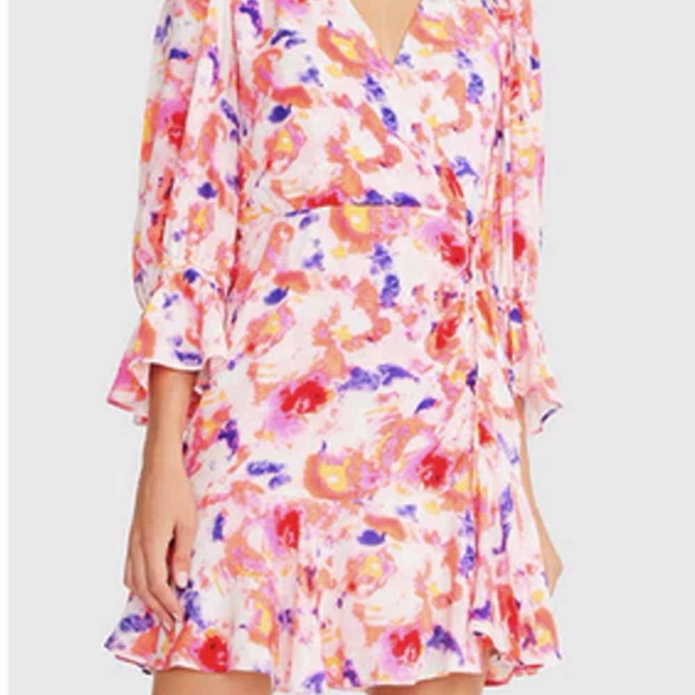 Betsey Johnson Sunset Floral Wrap Dress Multicolored